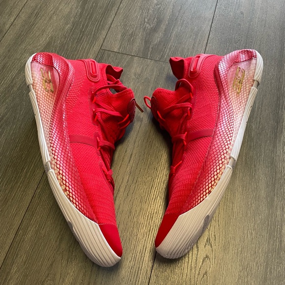Under Armour Curry TEAM RED Basketball Shoes Mens Size